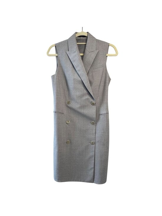 Theory Dresses & Skirts - THEORY Blazer Dress Womens 4 Sleeveless Gray Stretch Wool Minimalist Tailored Of